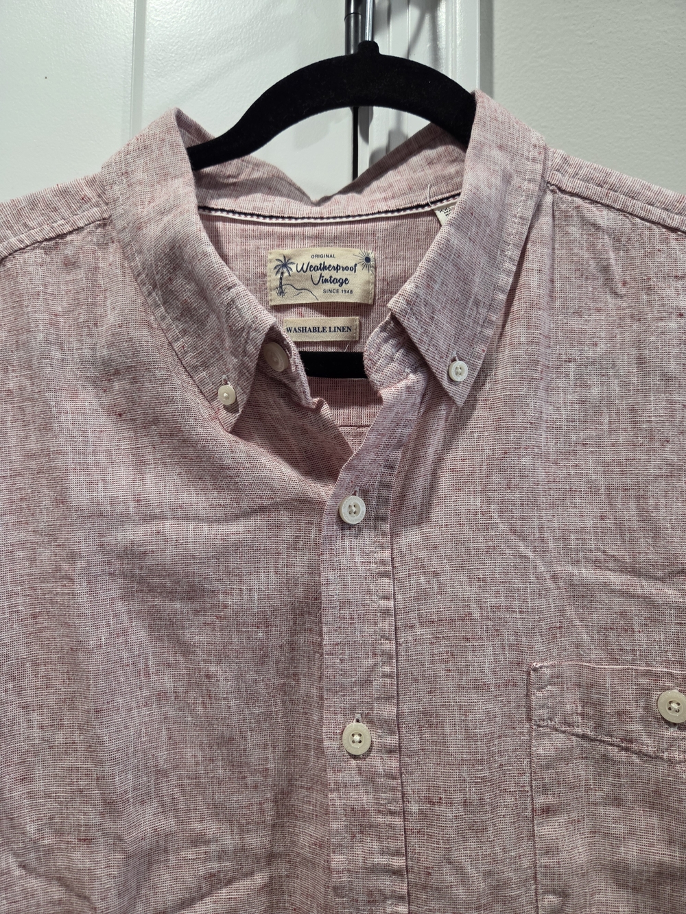 Weatherproof Vintage Men's 2X Washable Linen Button-up Shirt - Picture 7 of 14
